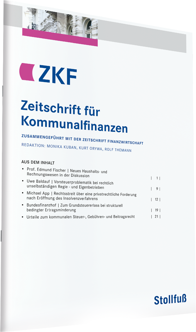 Das Bild zeigt die Zeitschrift für Kommunalfinanzen.