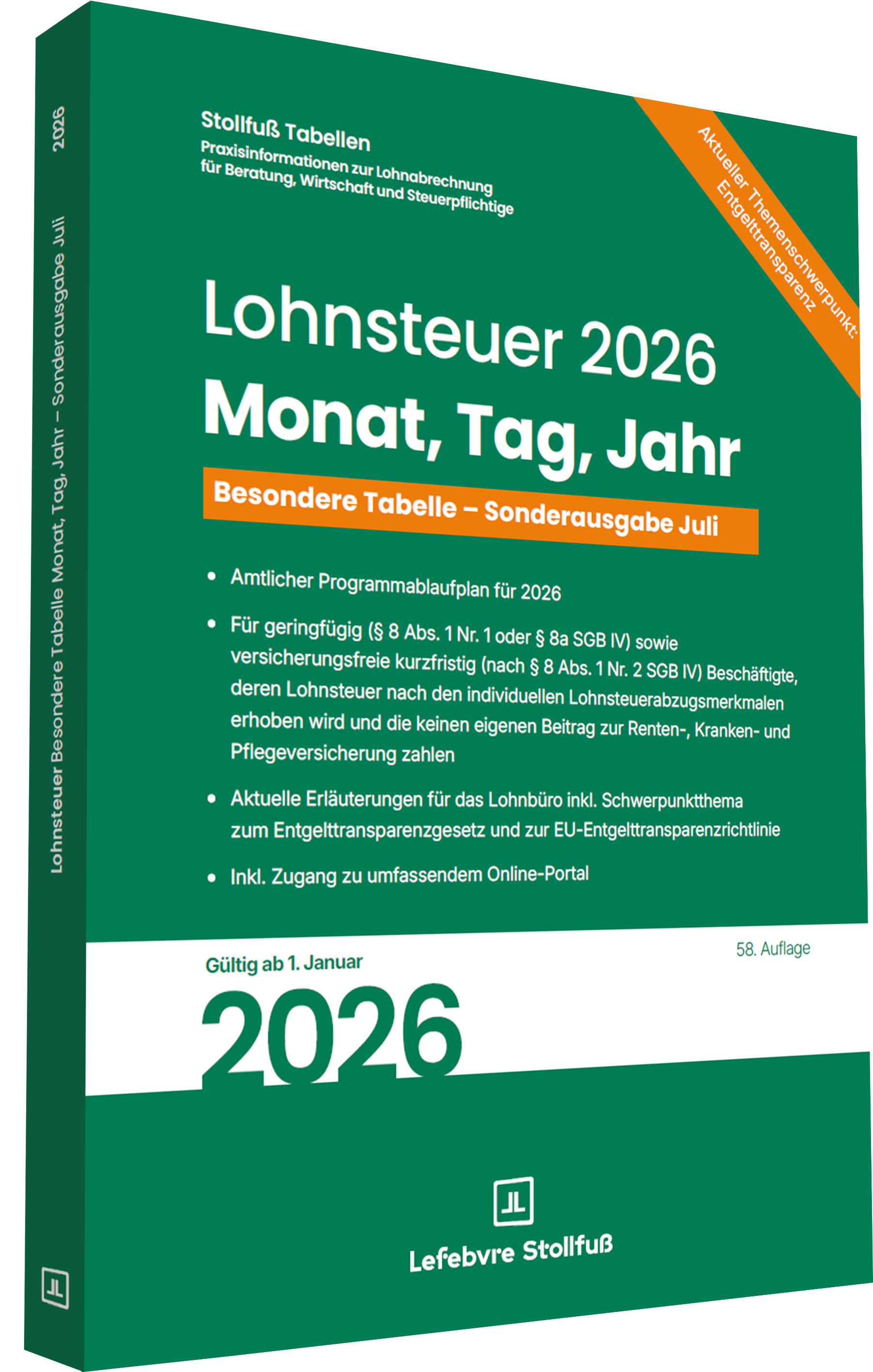 Lohnsteuertabelle 2026 II Monat, Tag, Jahr